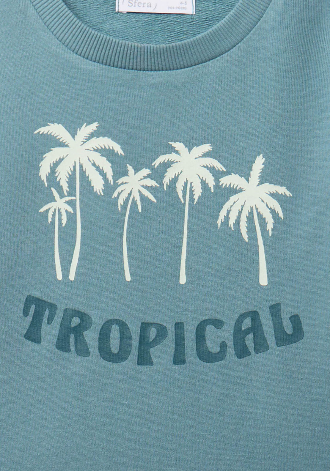 Basic Palm Tree Sweatshirt - Petrol Blue
