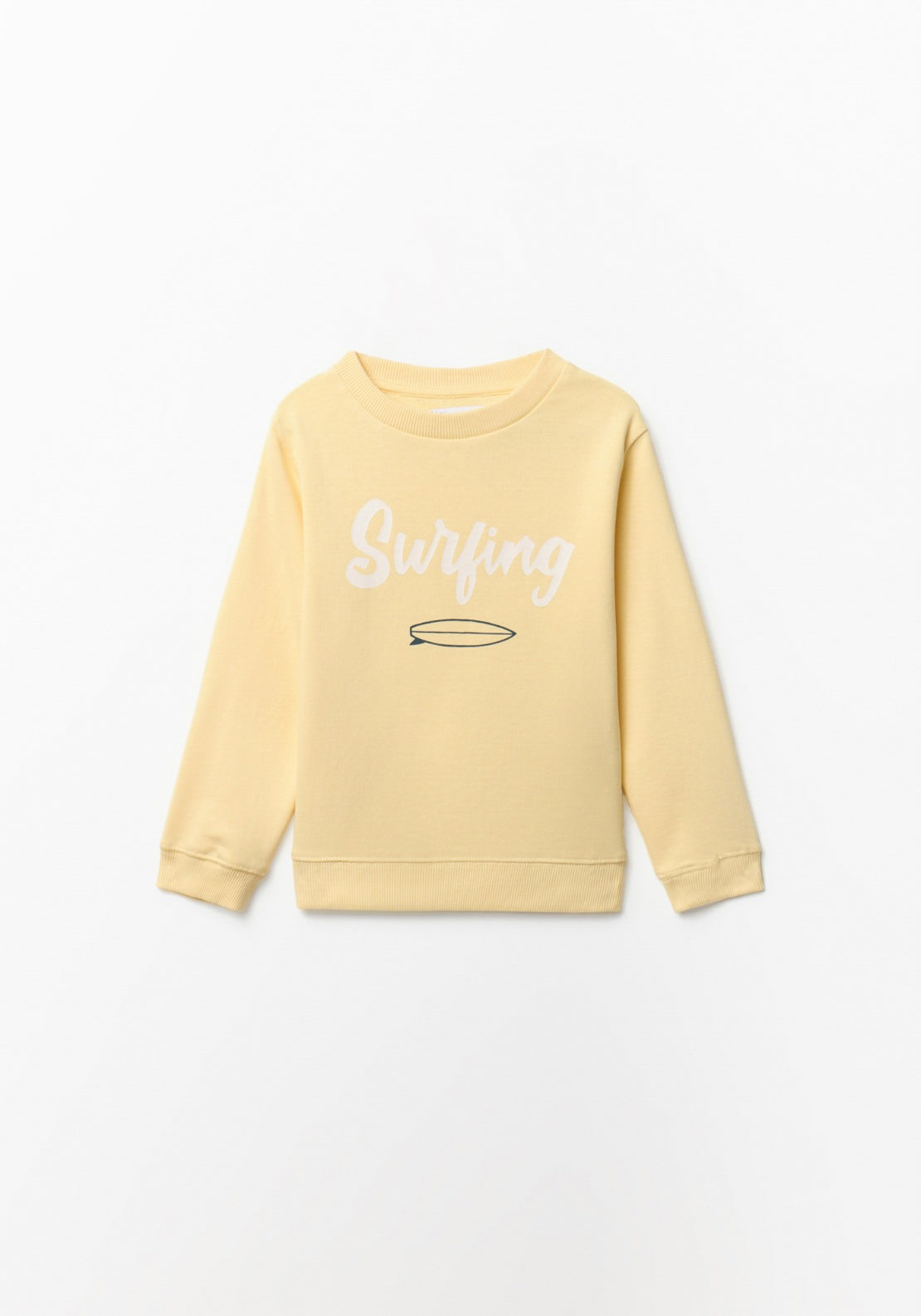 Basic Placement Print Sweatshirt - Yellow