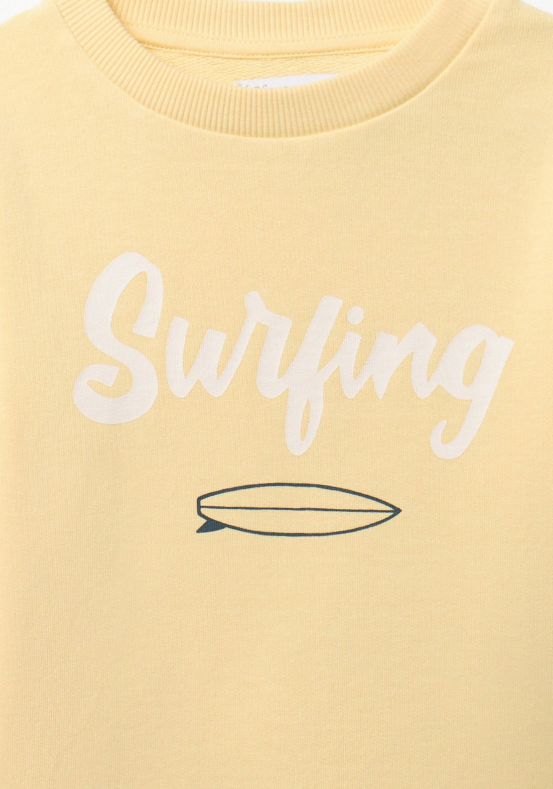 Basic Placement Print Sweatshirt - Yellow