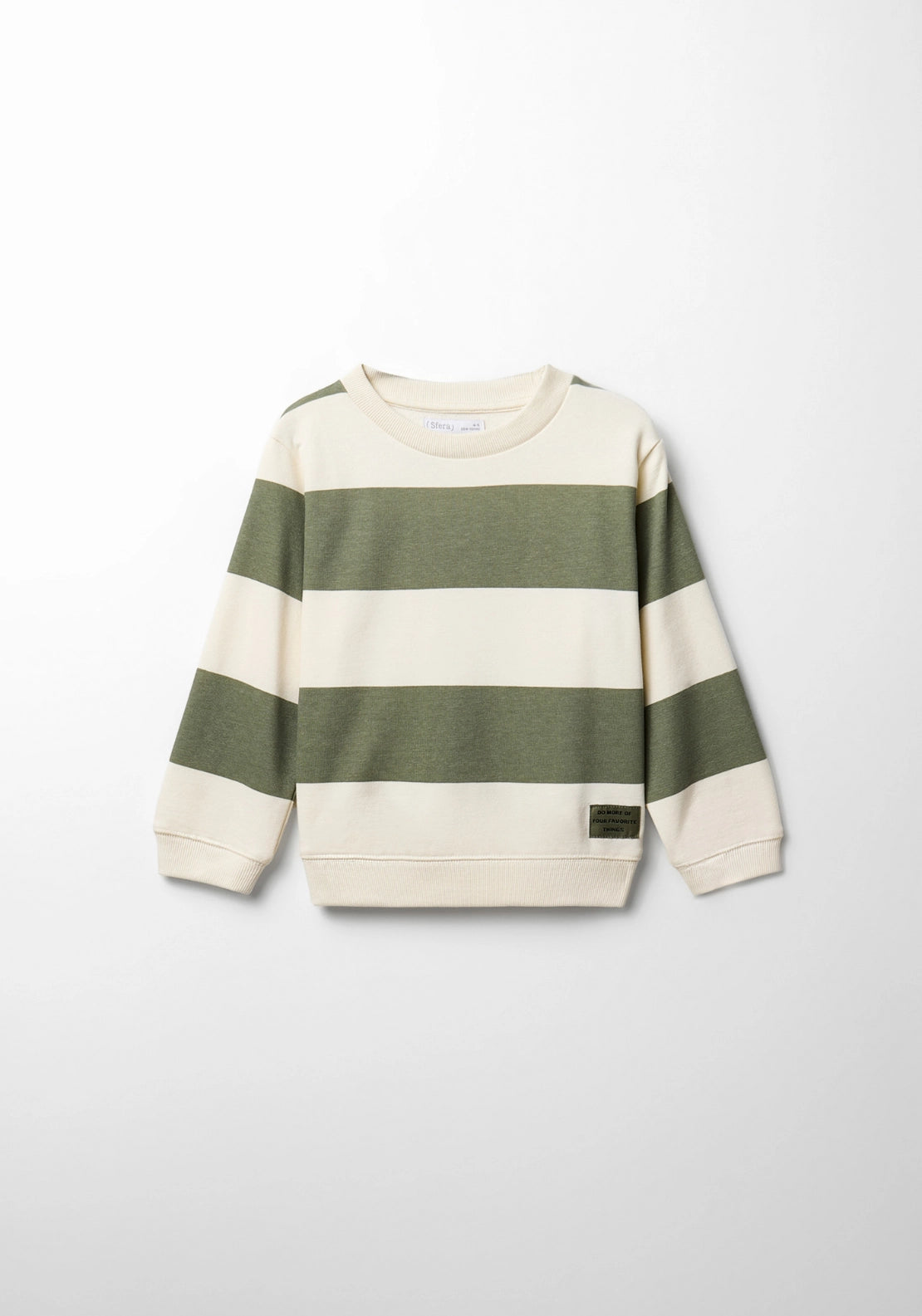 Striped Crew Neck Sweatshirt - Green