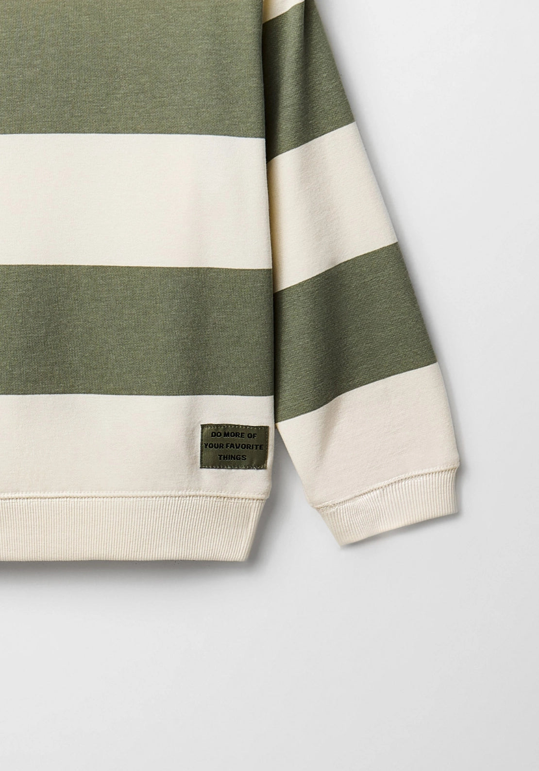 Striped Crew Neck Sweatshirt - Green