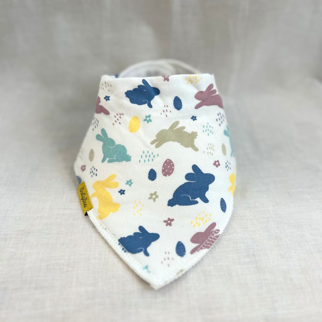 Babyboo Pastel Easter Organic Cotton DribbleBoo Bandana Bib - White 2 Shaws Department Stores