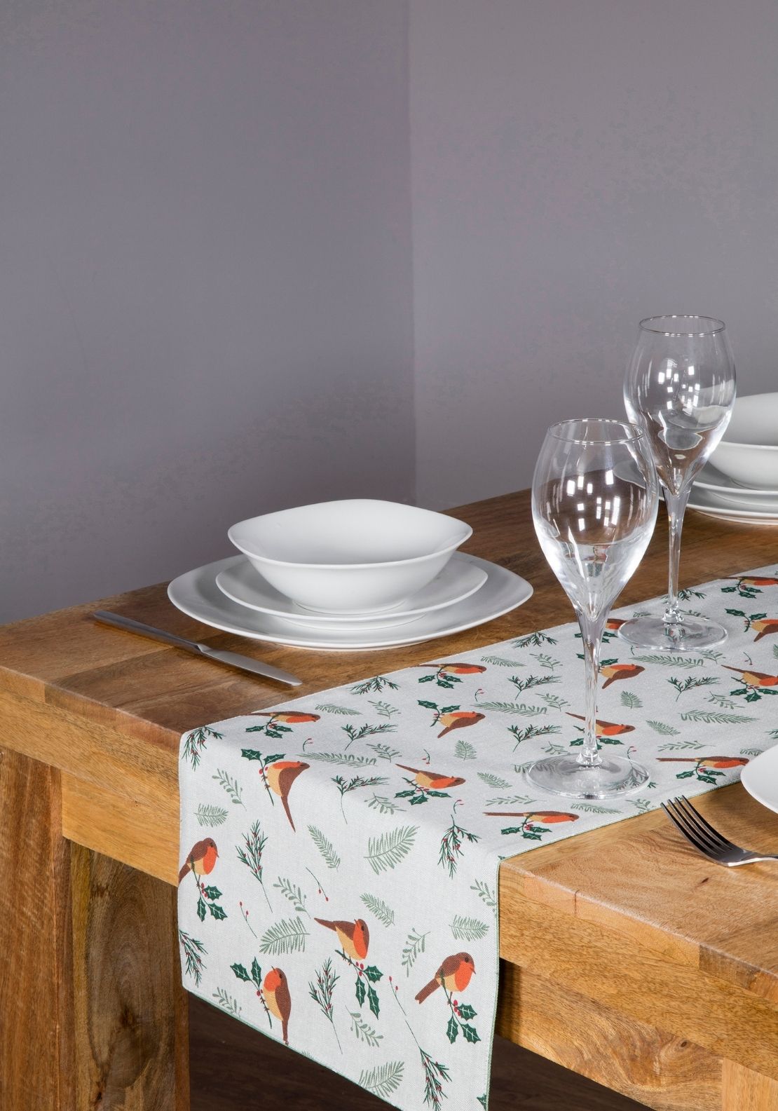 The Home Christmas Robin Reversible Table Runner 1 Shaws Department Stores
