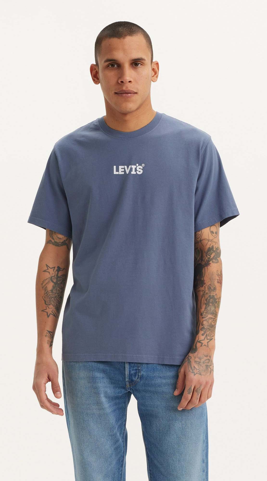 Levis Short Sleeve Tee Shirt - Blue 1 Shaws Department Stores