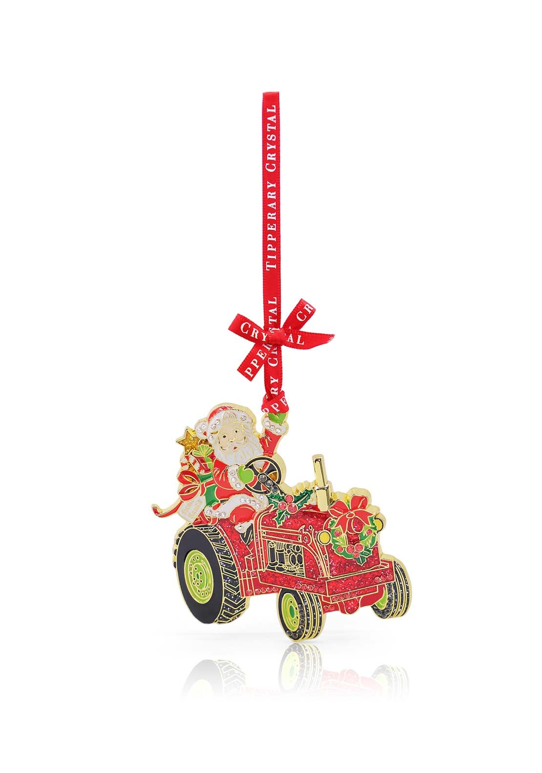 Tipperary Crystal Sparkle Santa Tractor Decoration - Sparkle 1 Shaws Department Stores