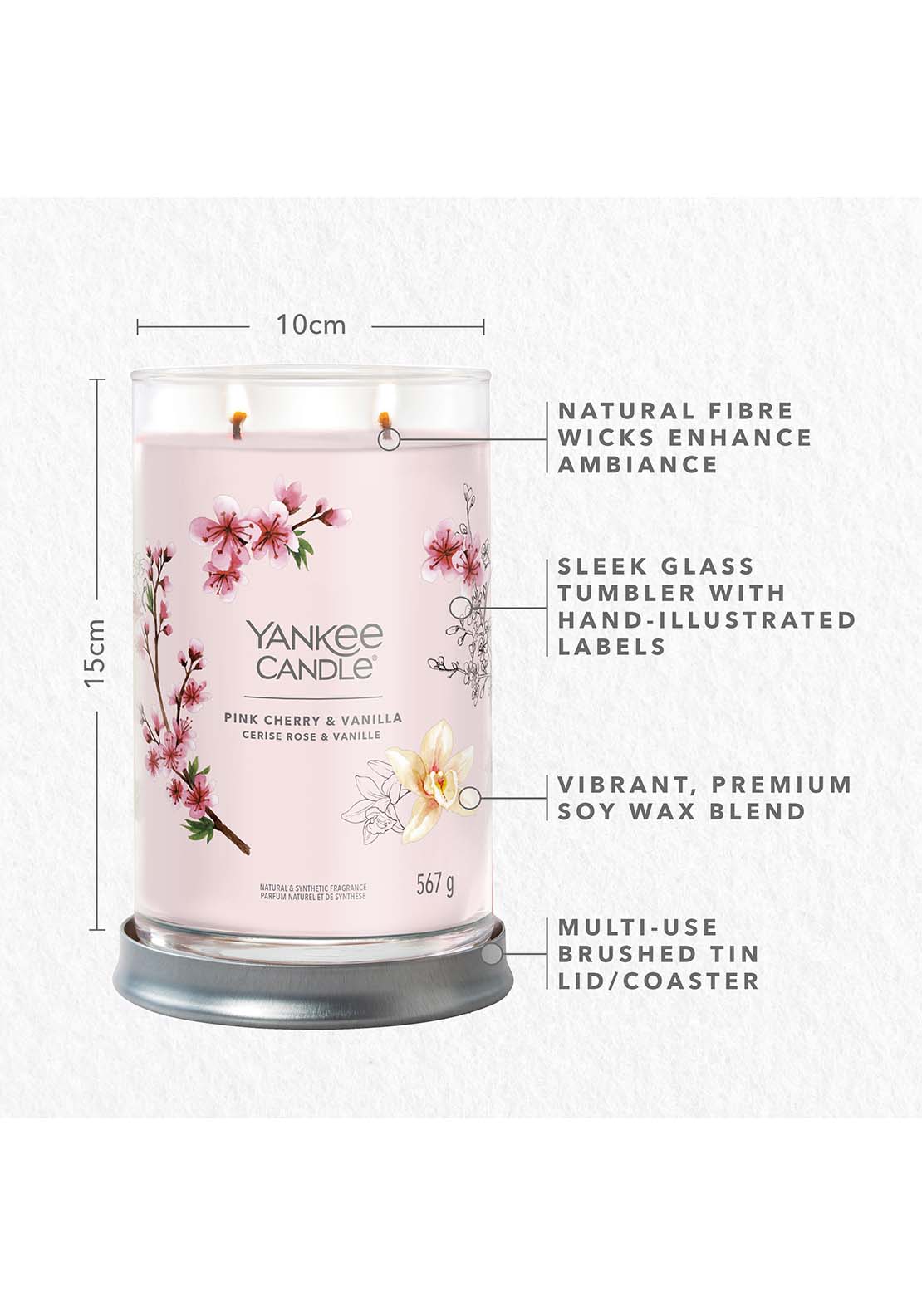 Yankee Candle Yankee Large Tumbler Pink Cherry Vanilla 2 Shaws Department Stores