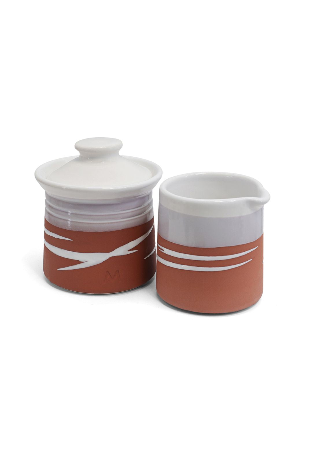 Paul Maloney Pottery Terracotta Milker &amp; Sugar Bowl 1 Shaws Department Stores
