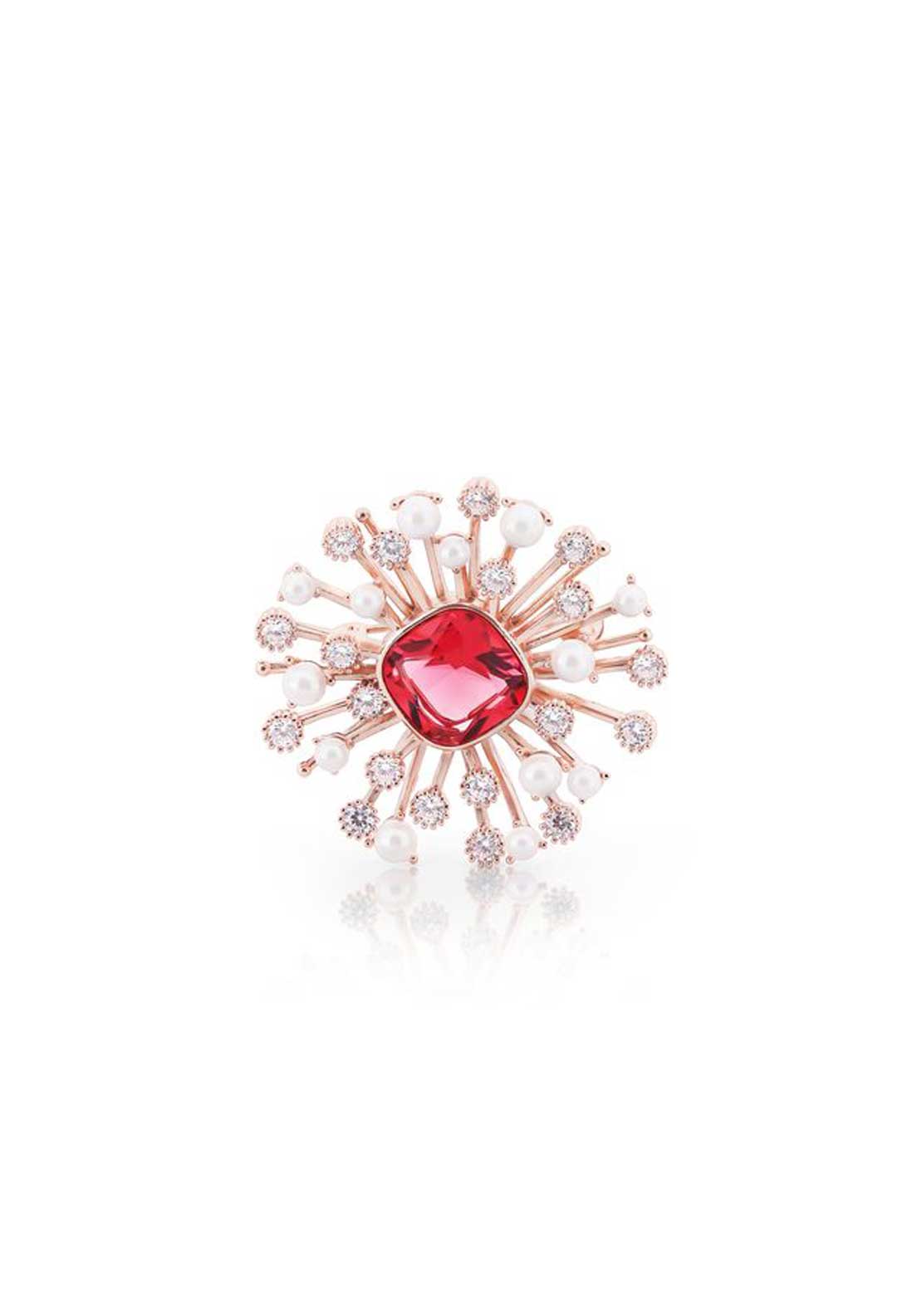Tipperary Jewellery Ruby Brooch - Rose Gold 1 Shaws Department Stores