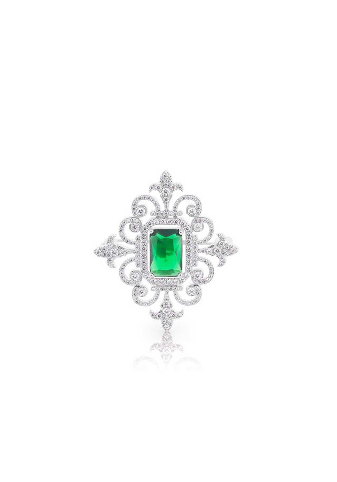 Tipperary Jewellery Emerald Silver Brooch - Silver 1 Shaws Department Stores