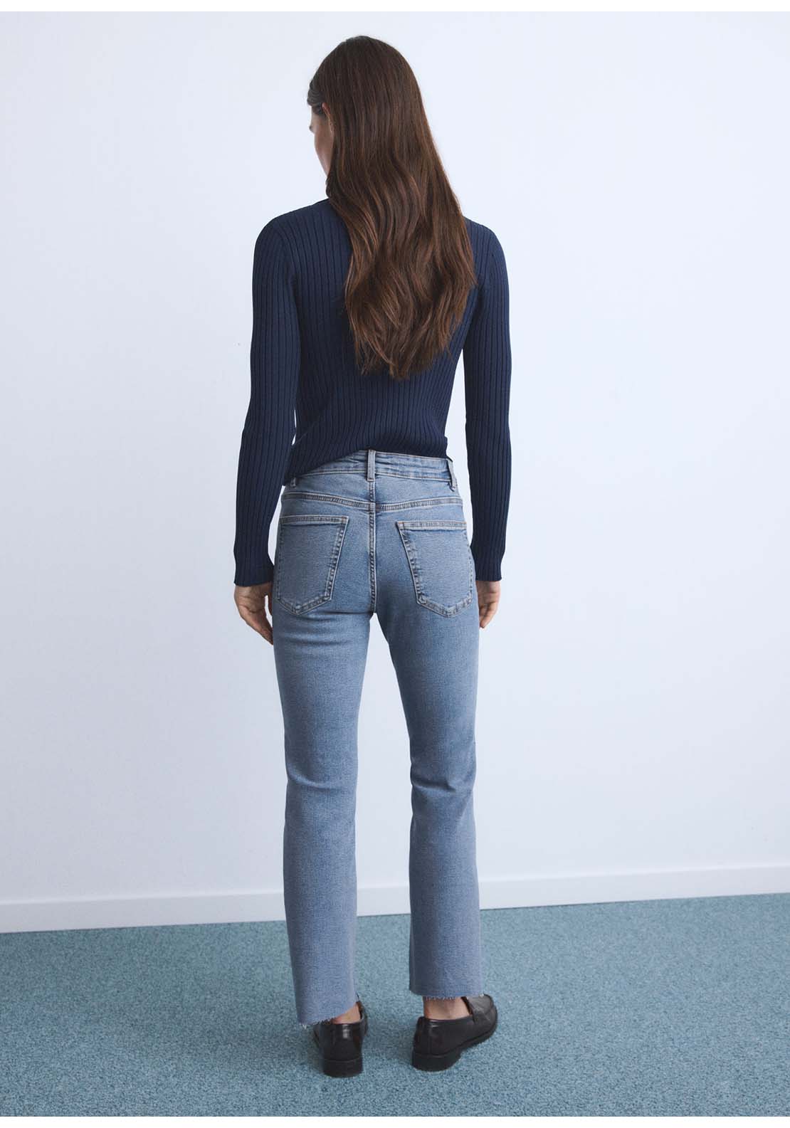 Sienna Flared Cropped Jeans - Blue