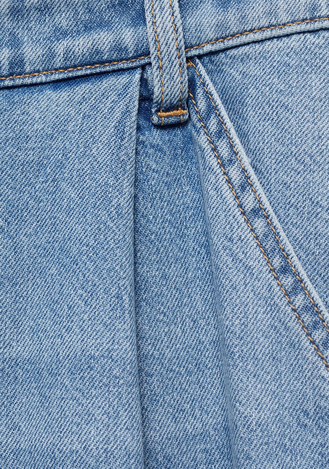 Mango Wide Leg Pleated Jeans - Open Blue 5 Shaws Department Stores