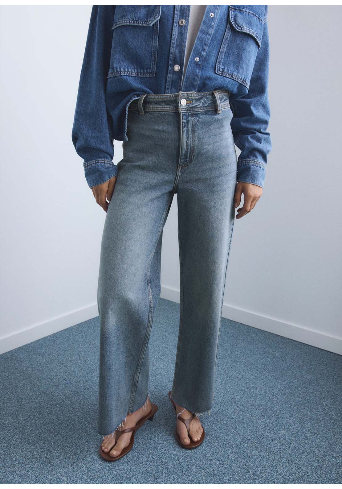 Catherin Culotte High Rise Jeans - Blue