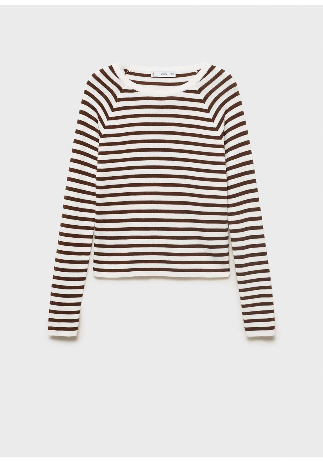 Long-Sleeved Fine Knit Sweater - Beige
