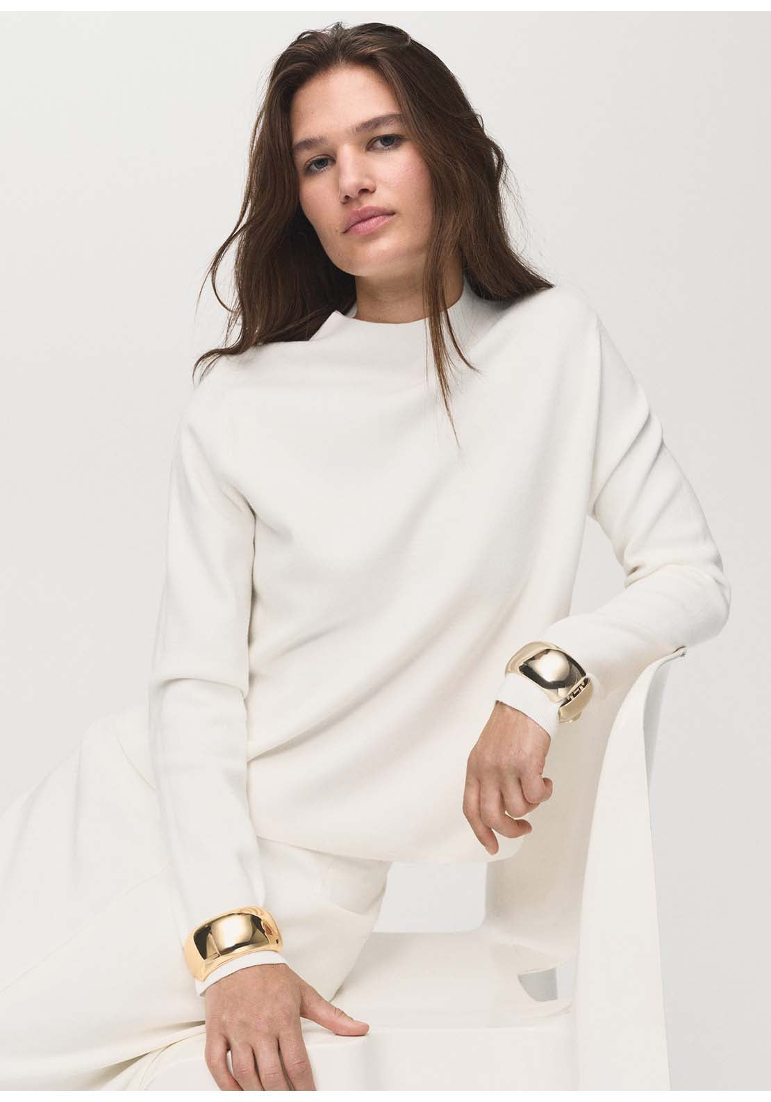 Mango Sweater Chimney - Beige 3 Shaws Department Stores