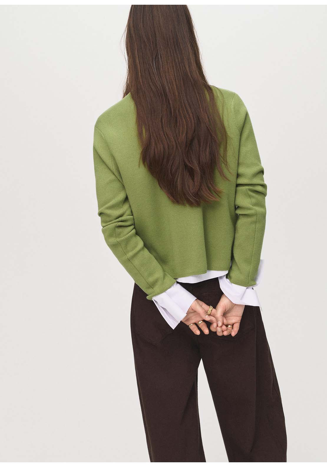 Mango Sweater Chimney - Green 2 Shaws Department Stores