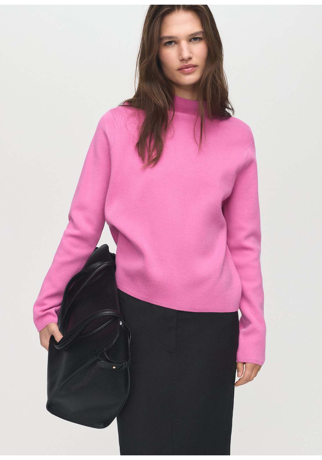 Mango Sweater Chimney - Pink 1 Shaws Department Stores