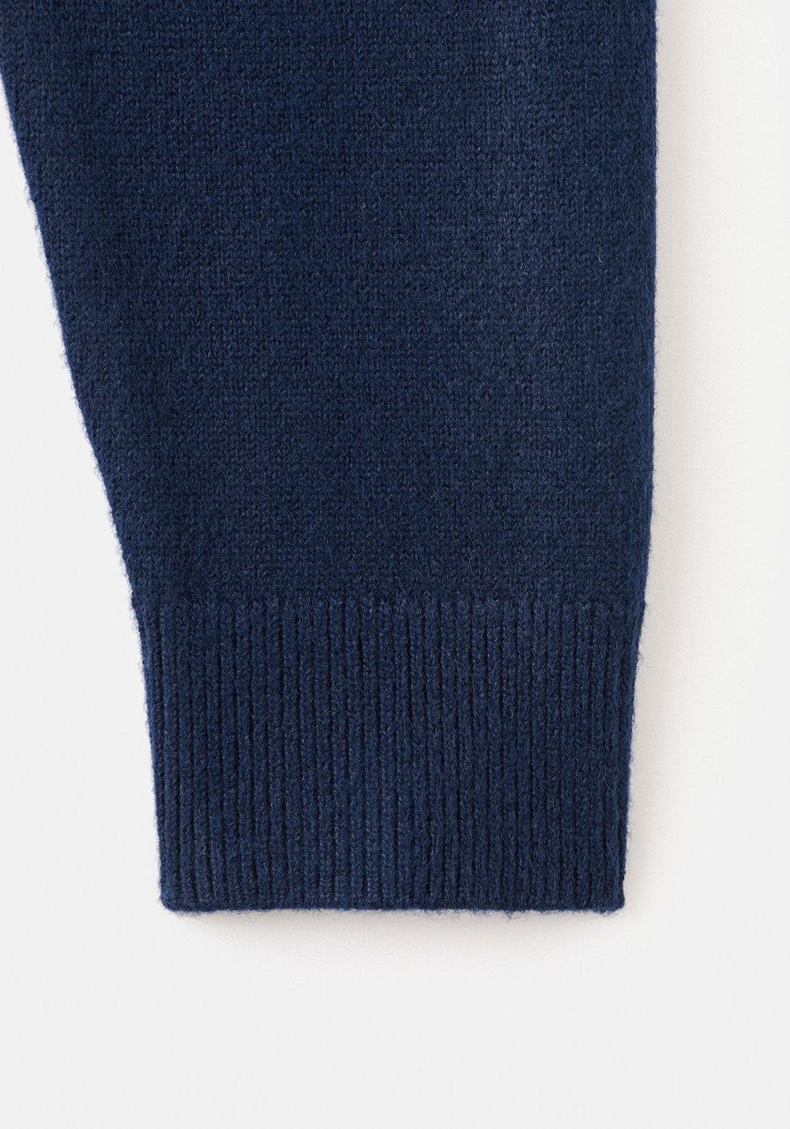 Ribbed Trims Knitted Sweater - Blue