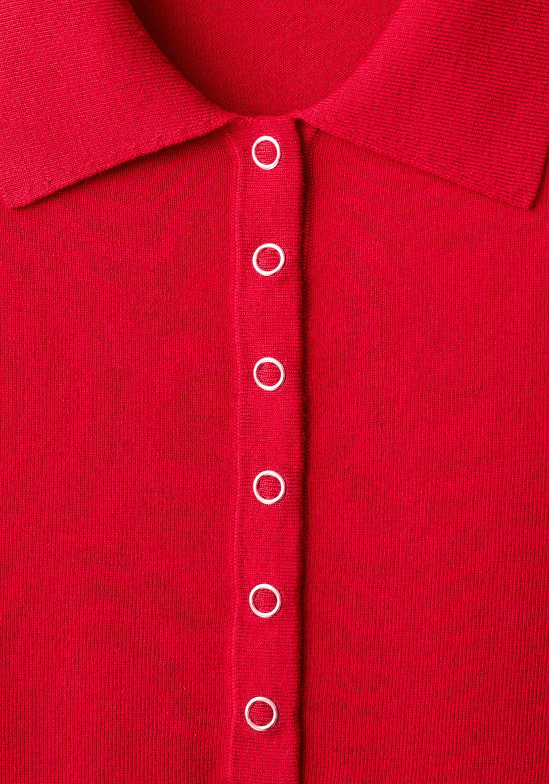 Polo Neck Sweater - Red