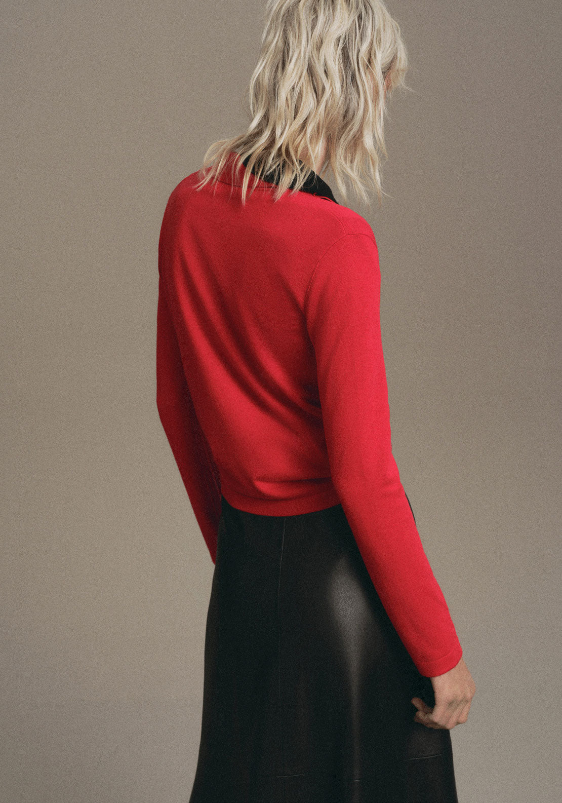 Polo Neck Sweater - Red