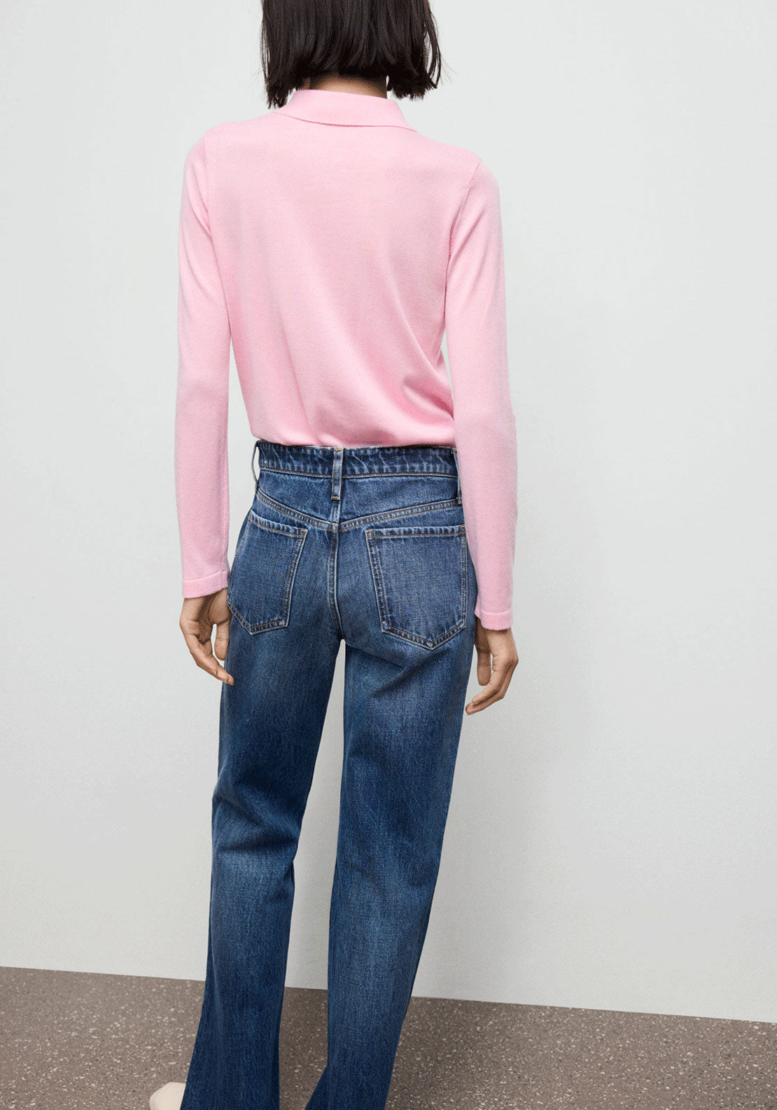 Polo Neck Sweater - Pink