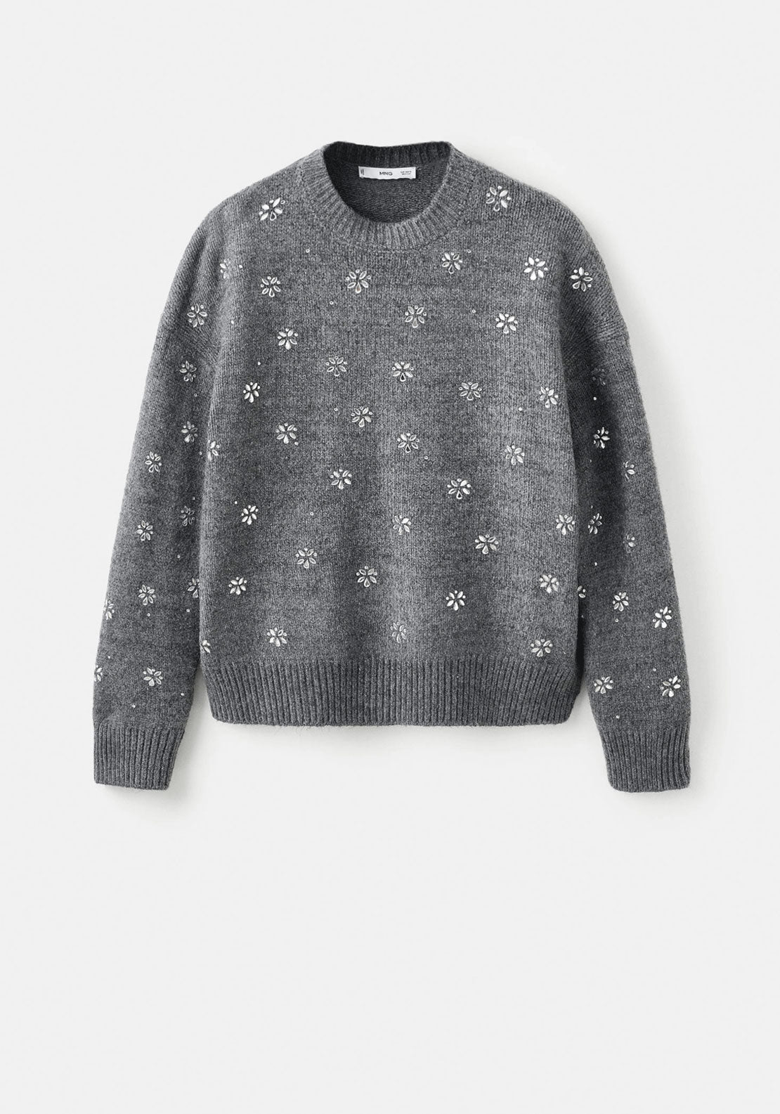 Sweater With Applique Details - Grey