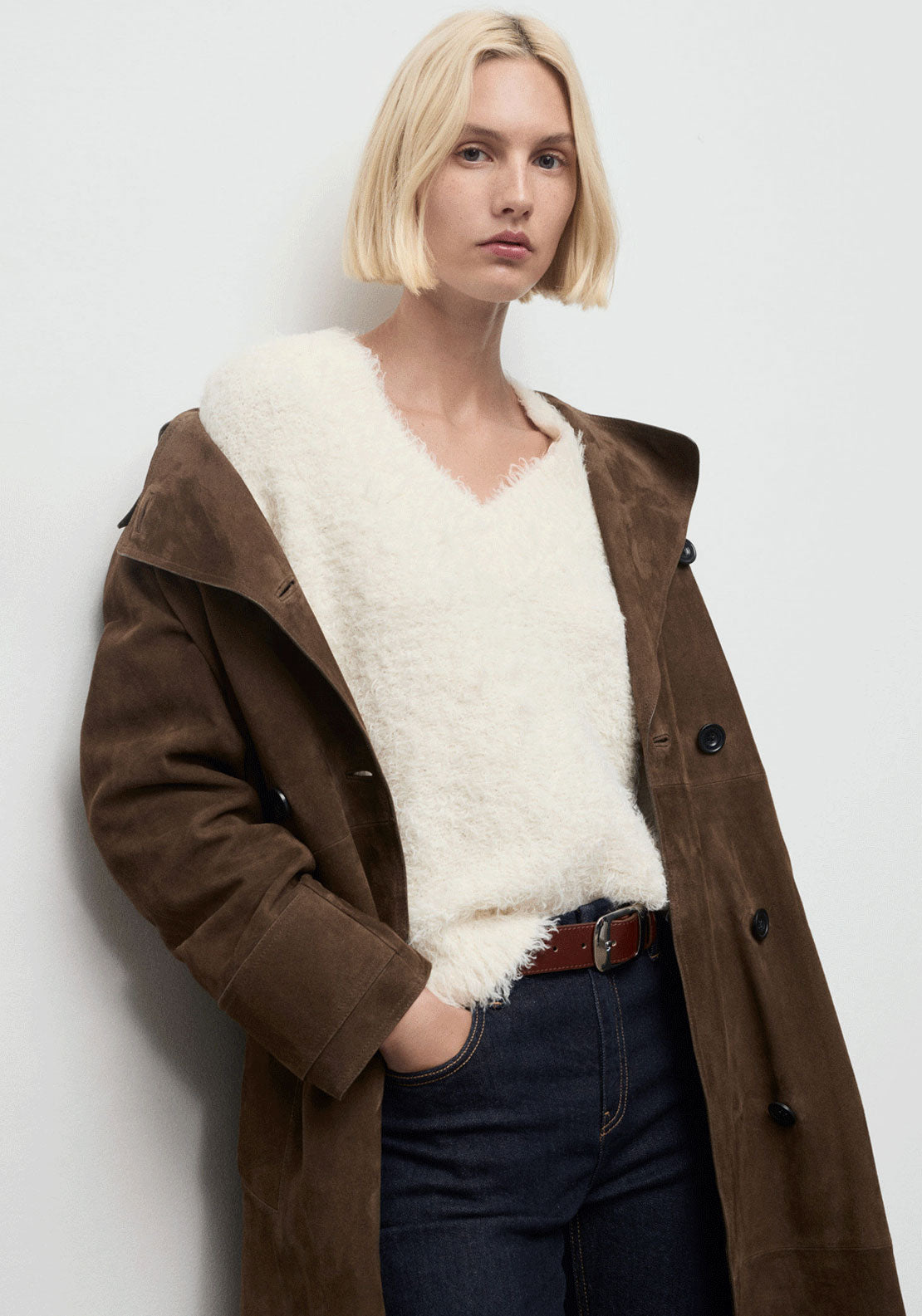 Faux Fur Effect Sweater - Cream