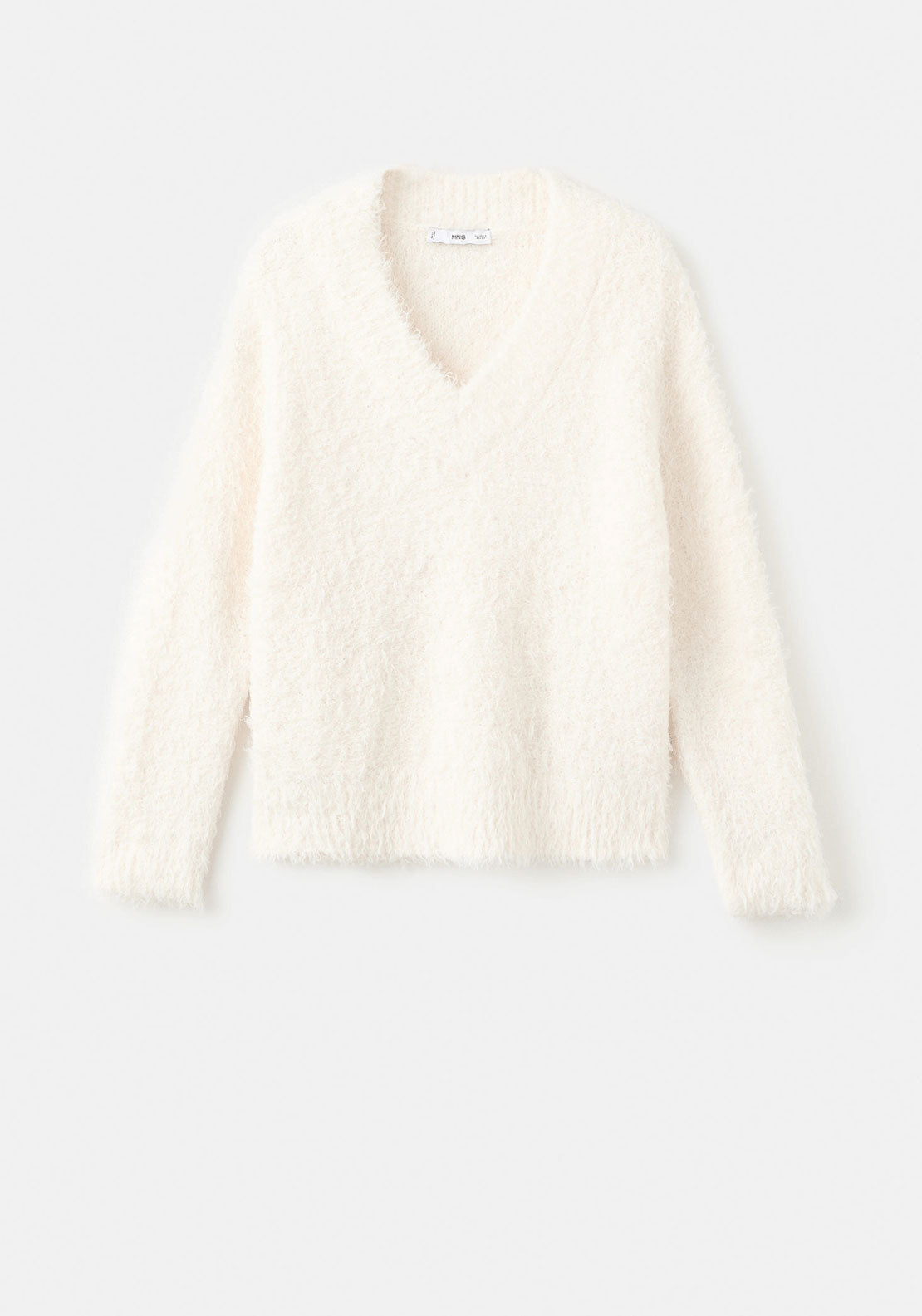Faux Fur Effect Sweater - Cream