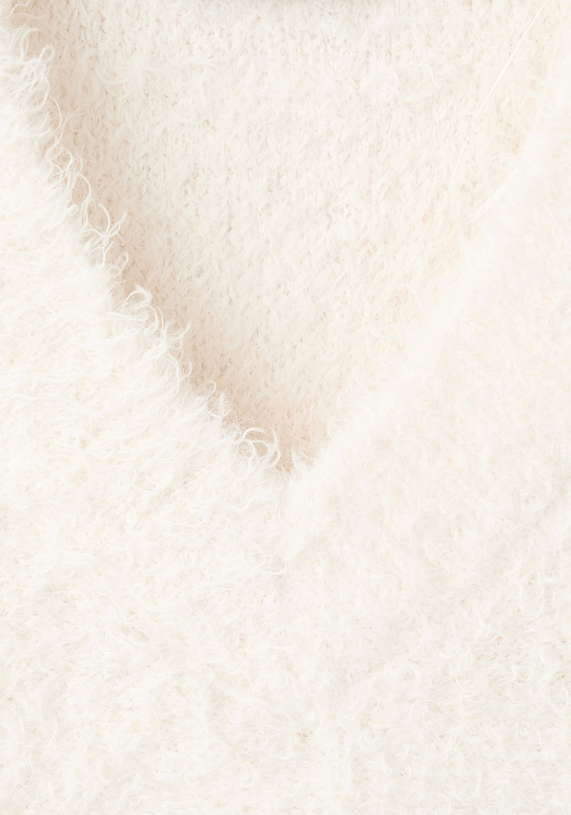 Faux Fur Effect Sweater - Cream