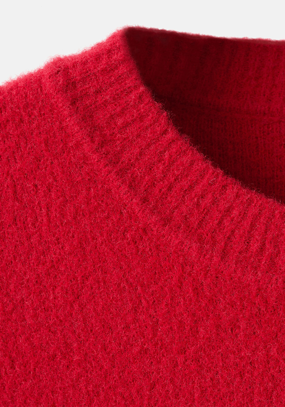 Medium Knit Soft Fabric Sweater - Red