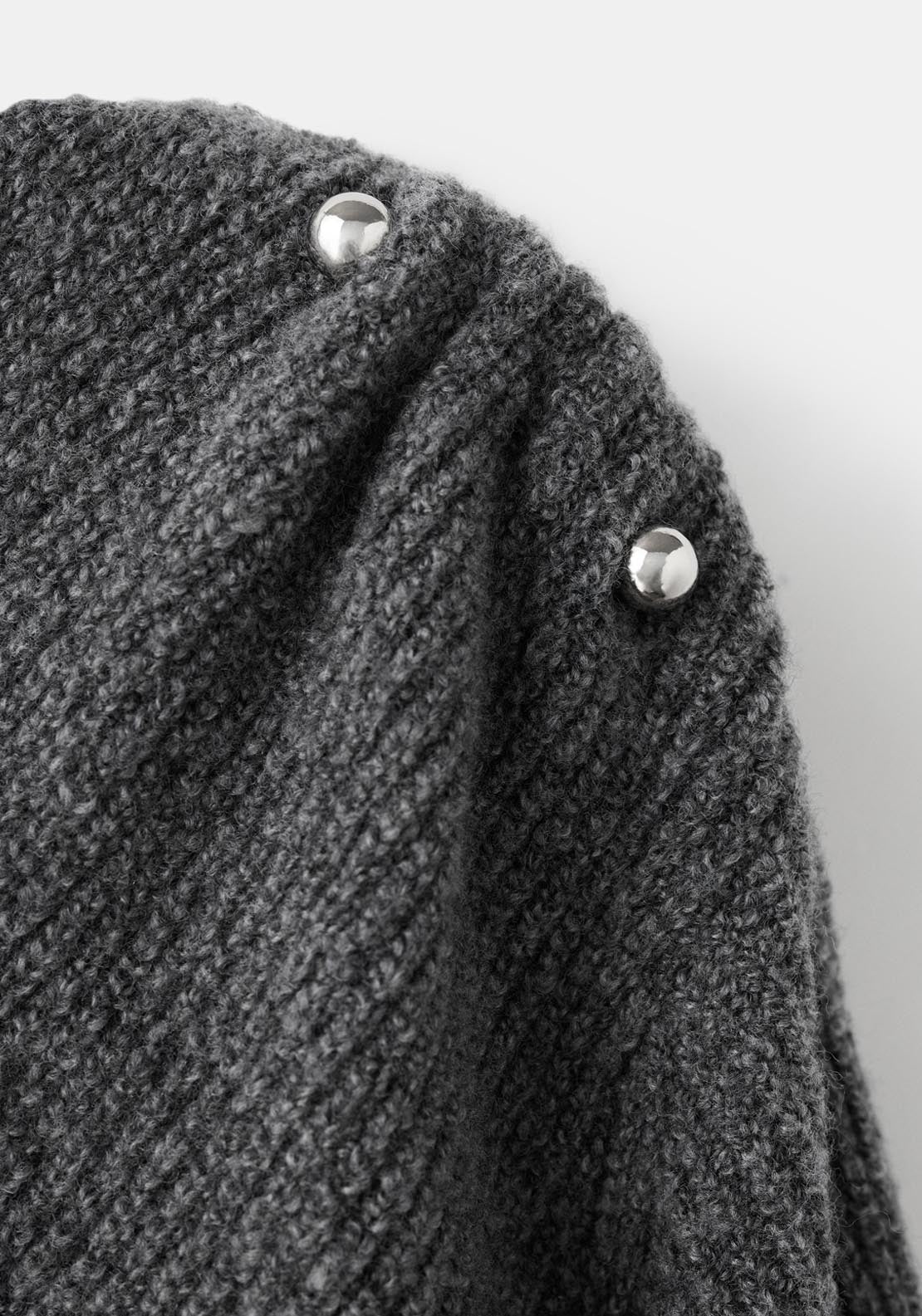 Asymmetrical Sweater With Metallic Detail - Grey