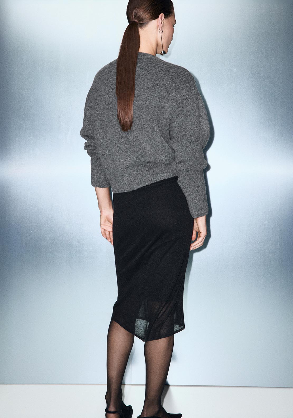 Mango Knitted Sweater With Sequins - Grey 2 Shaws Department Stores