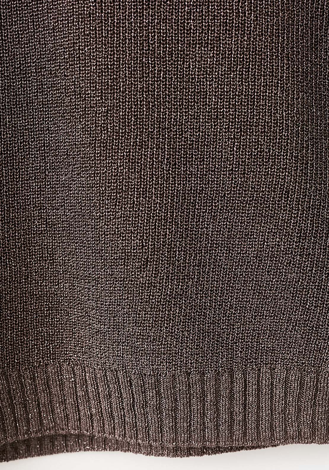 Fine Knit Lurex Sweater - Brown