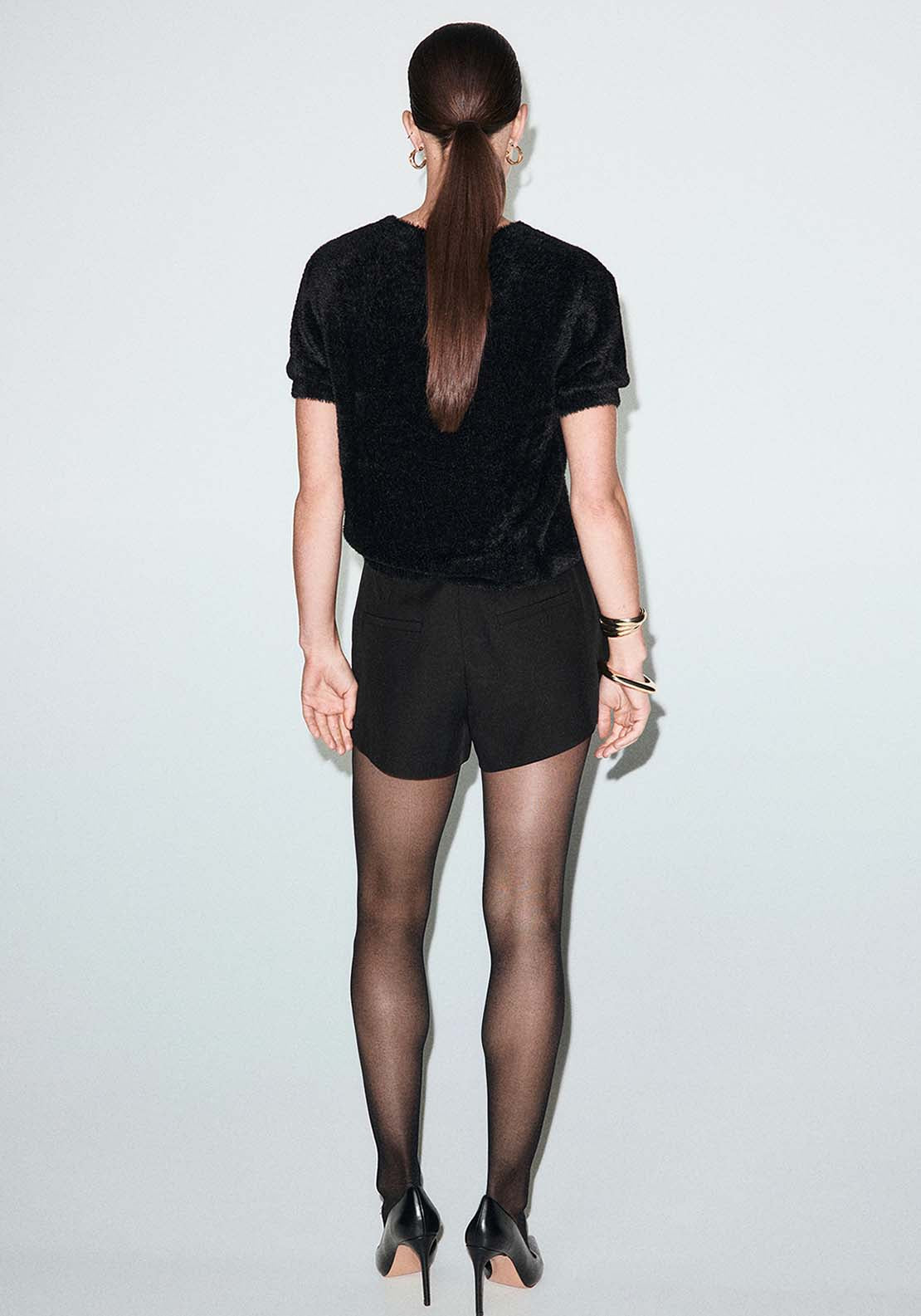 Faux Fur Sweater - Black