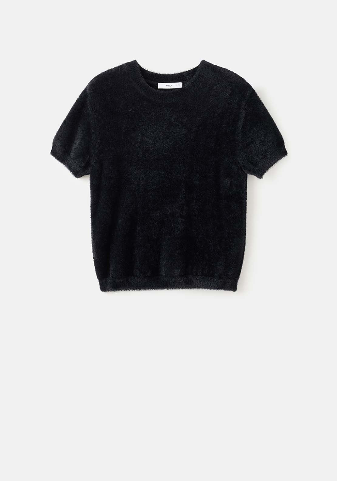 Faux Fur Sweater - Black
