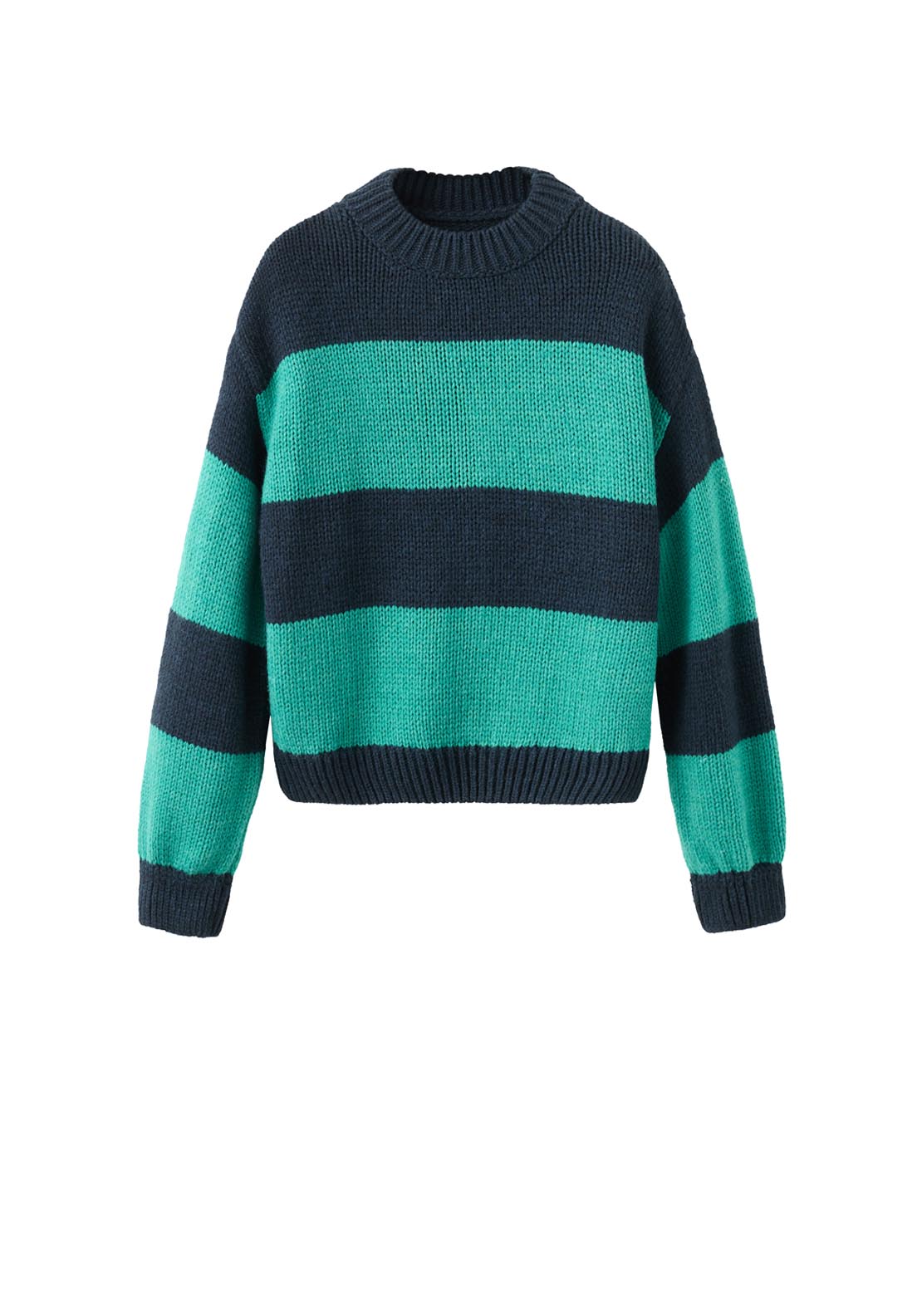 Mango Knit Striped Sweater - Green 8 Shaws Department Stores