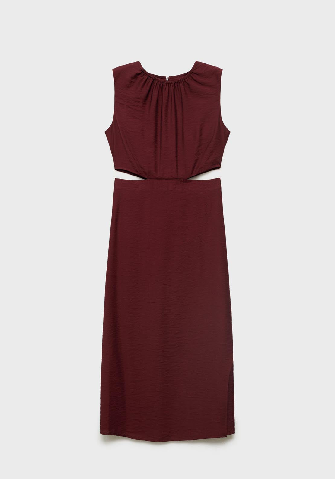 Mango Printed Dress With Cut Out - Dark Red 7 Shaws Department Stores