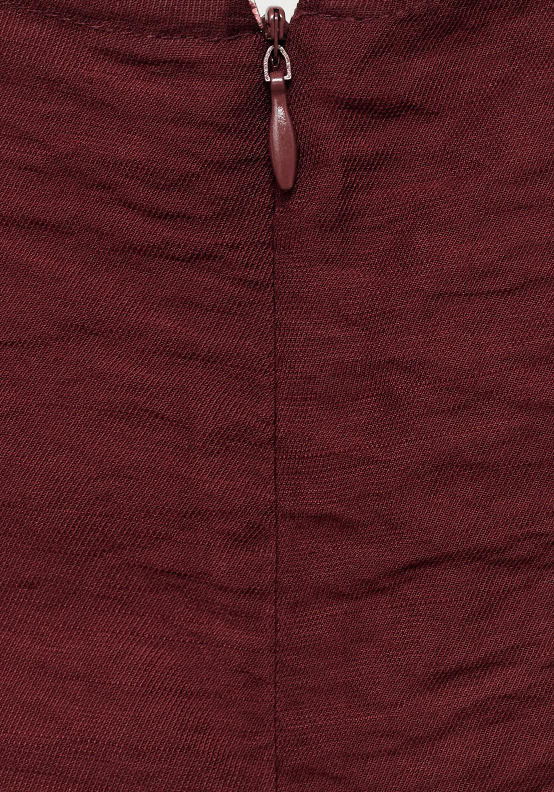 Mango Printed Dress With Cut Out - Dark Red 10 Shaws Department Stores