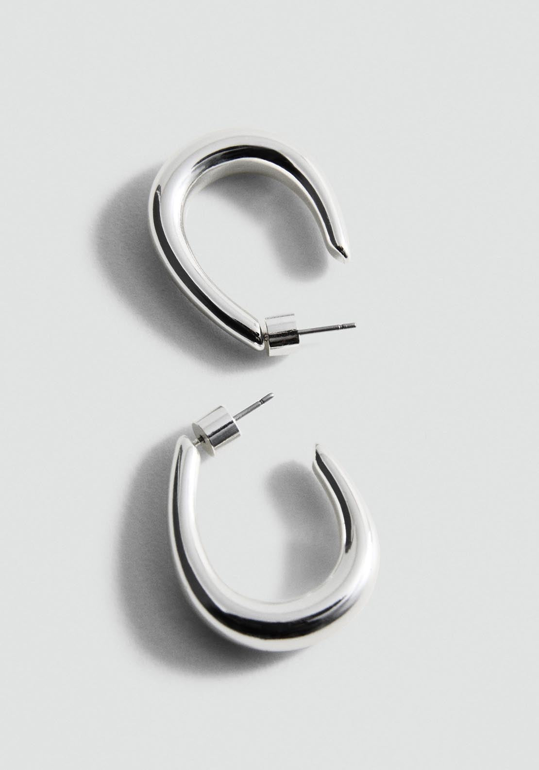 Mango Twisted Hoop Earrings - Grey 2 Shaws Department Stores