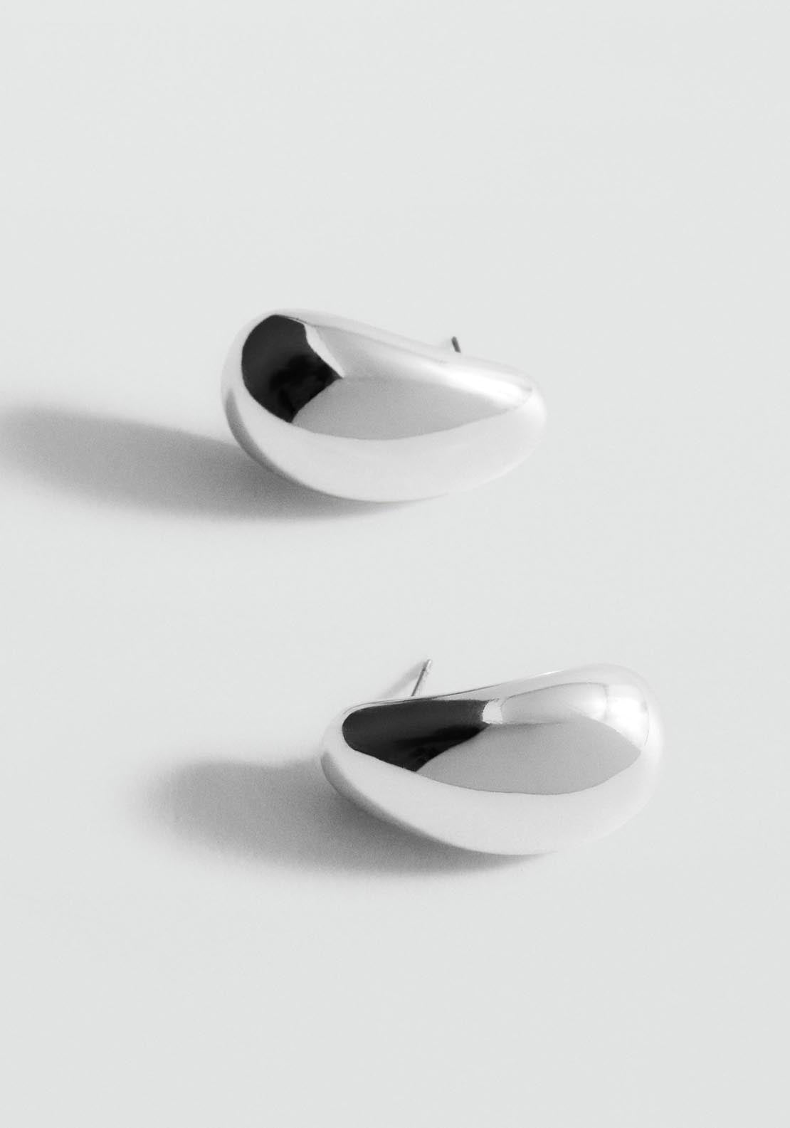 Mango Volume Oval Earrings - Grey 2 Shaws Department Stores