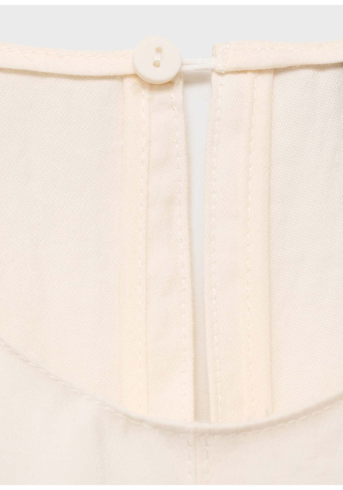 Flared Midi Dress - Beige