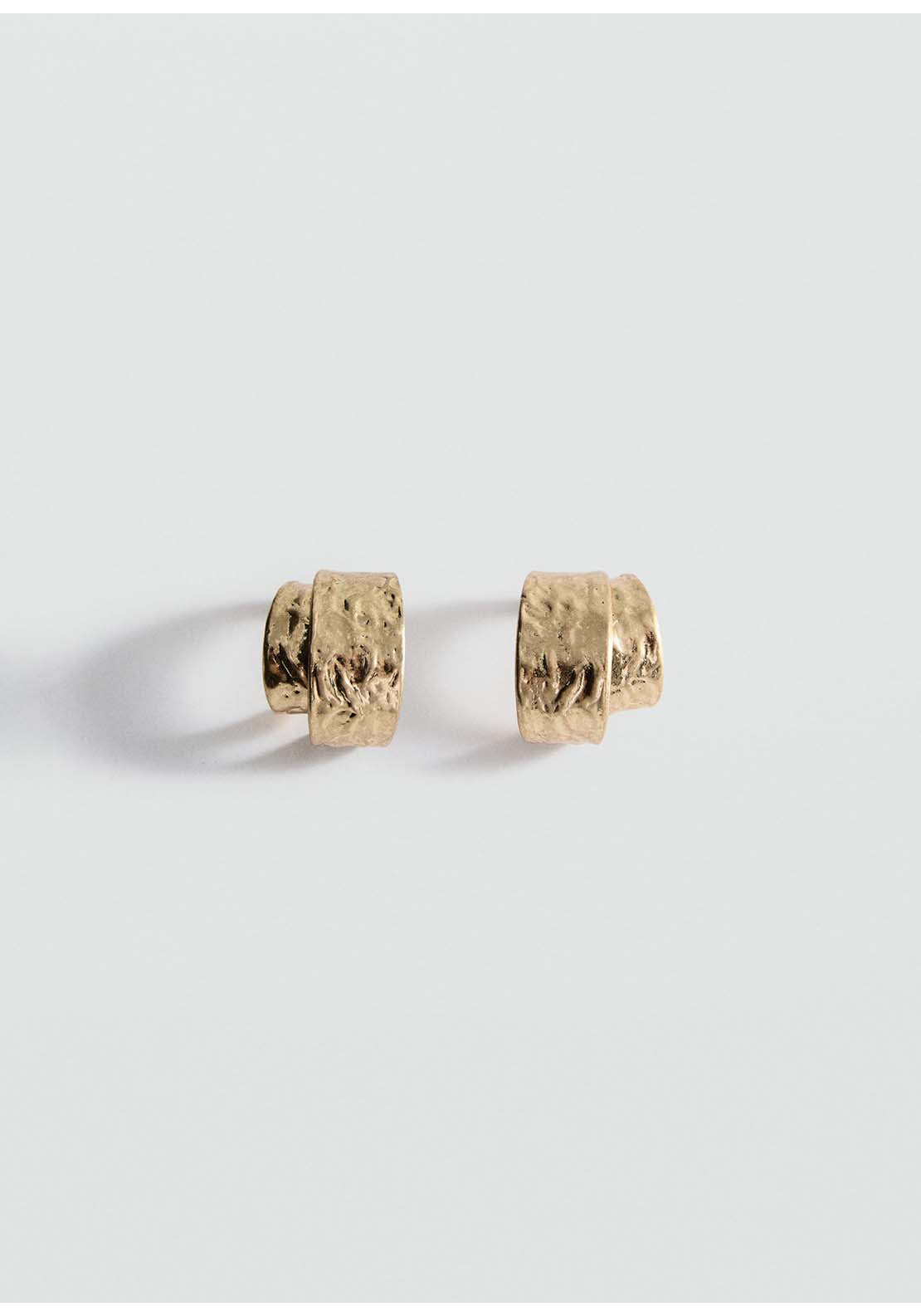 Textured Double Hoop Earrings - Gold