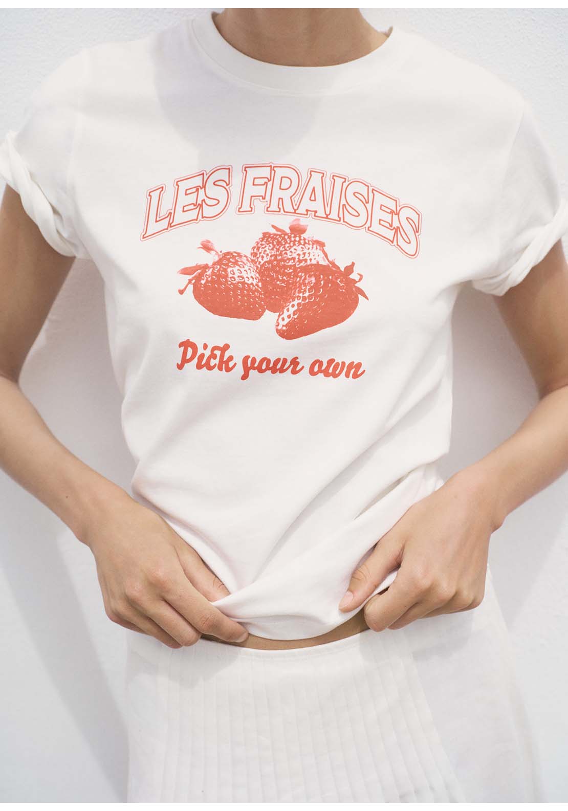 Printed Cotton Blend T-Shirt - Red