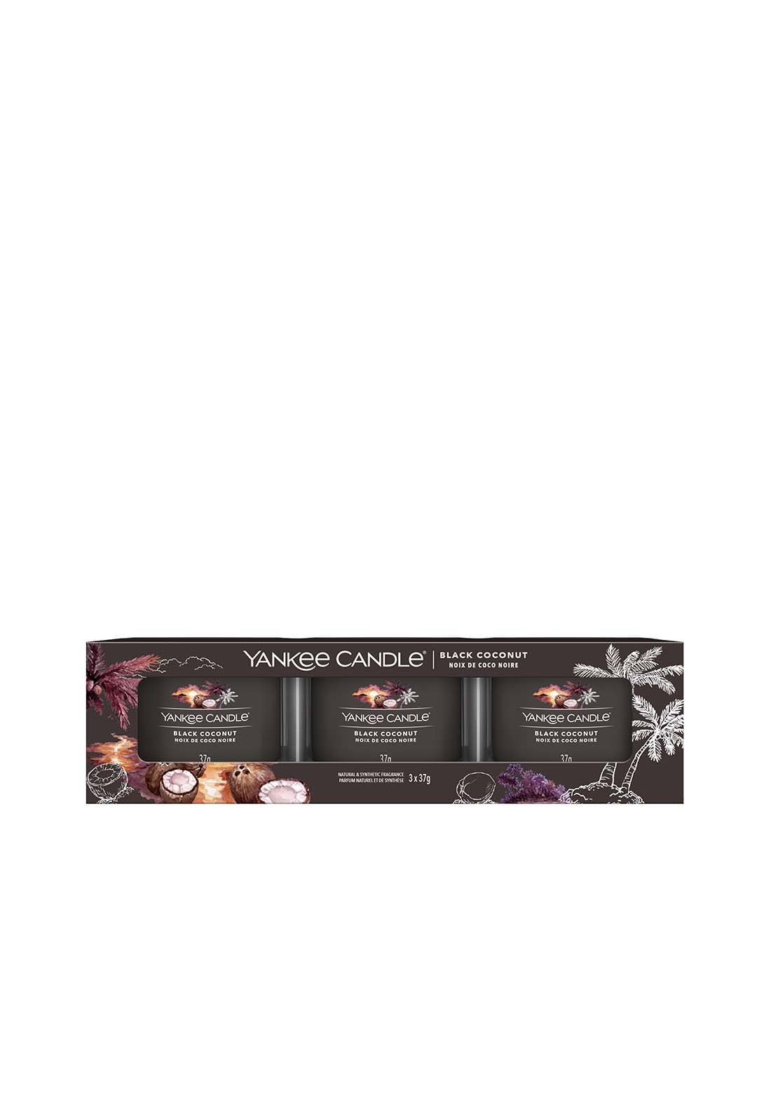 Yankee Candle Yankee 3 Pack Filled Votive Black Coconut 1 Shaws Department Stores