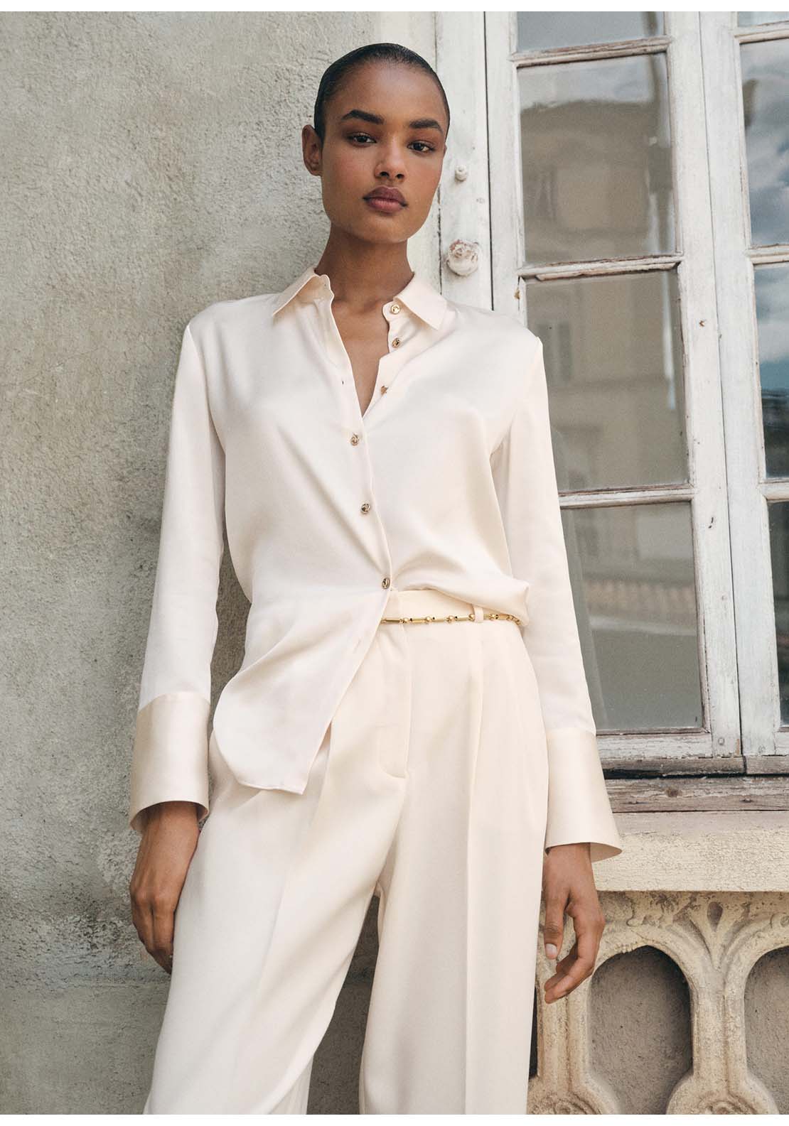 Mango Shirt Ideale - Beige 1 Shaws Department Stores
