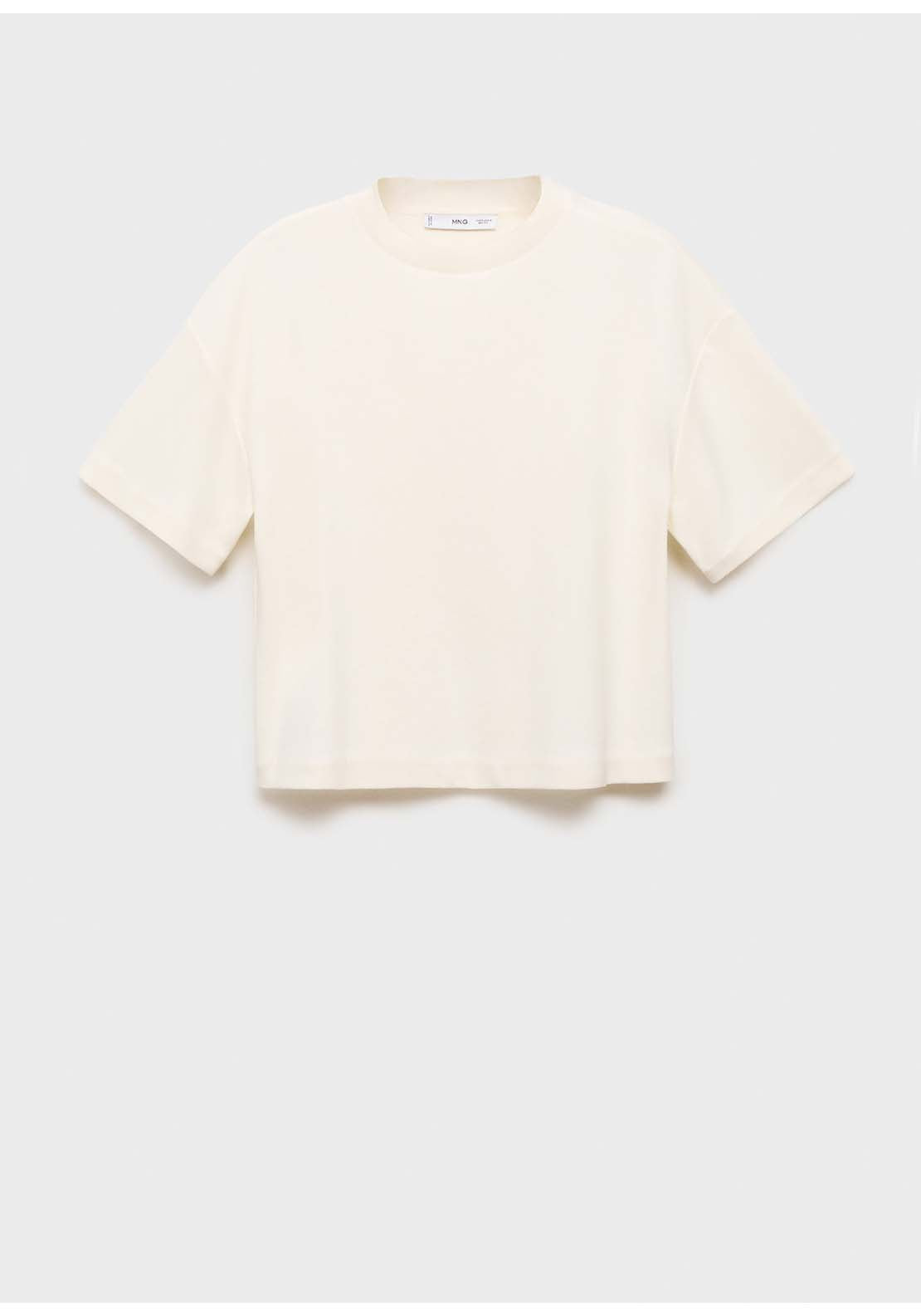 Mango T-Shirt Pico - Beige 5 Shaws Department Stores