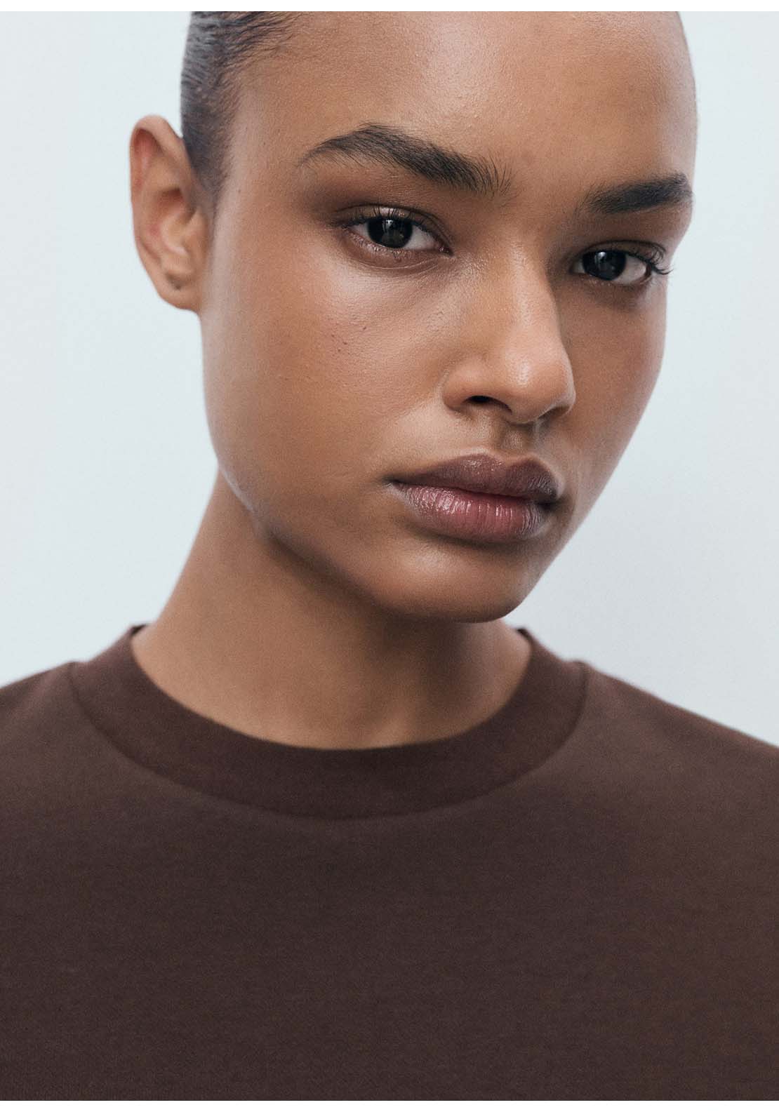 Mango T-Shirt Pico - Brown 3 Shaws Department Stores
