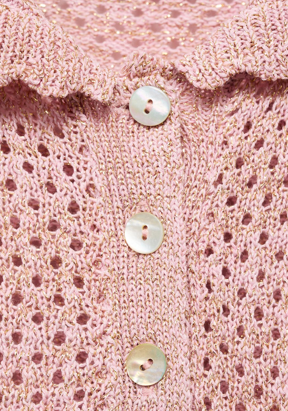 Mango Lurex Crochet Sweater - Pink 4 Shaws Department Stores