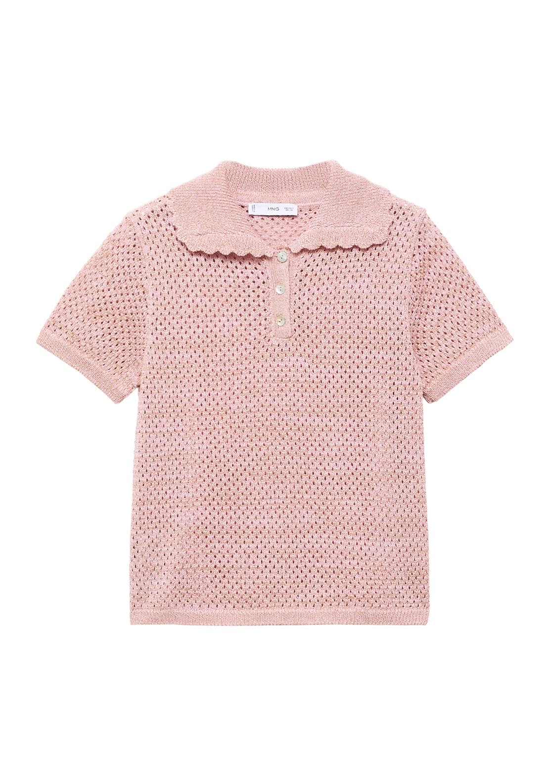 Mango Lurex Crochet Sweater - Pink 6 Shaws Department Stores