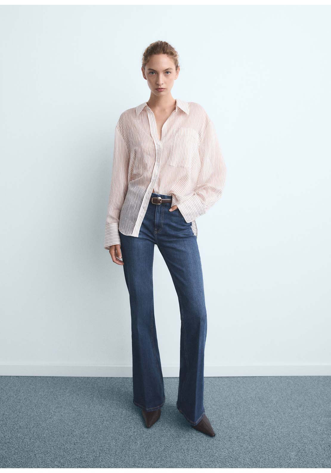 Violet Flared High-Rise Jeans - Blue