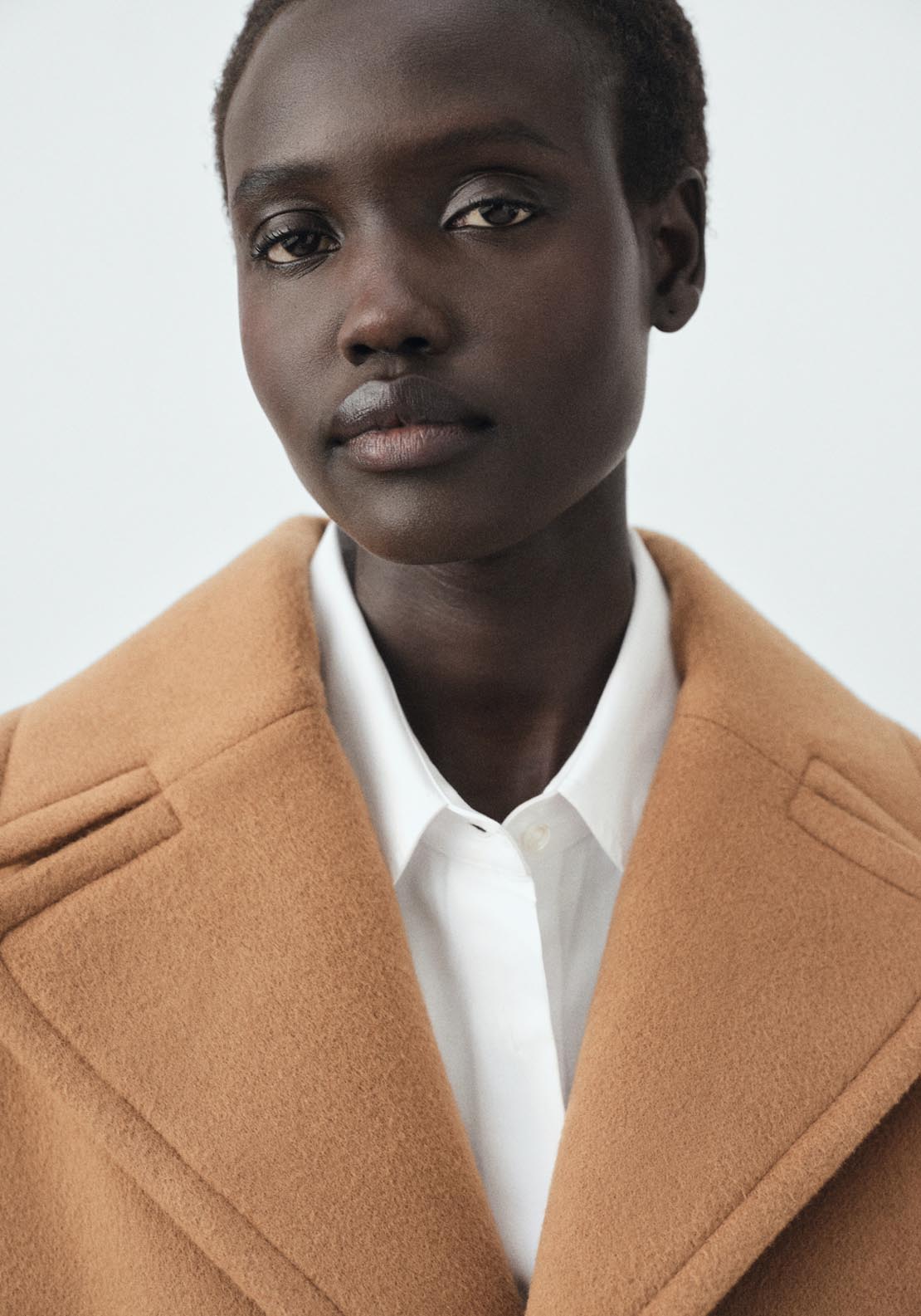 Mango Lapel Manteco Wool Coat - Brown 5 Shaws Department Stores